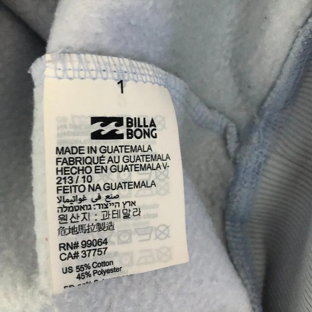 Billabong oversized cotton beach sweatshirt ocean surf orange blue hooded Sz S - Image 8