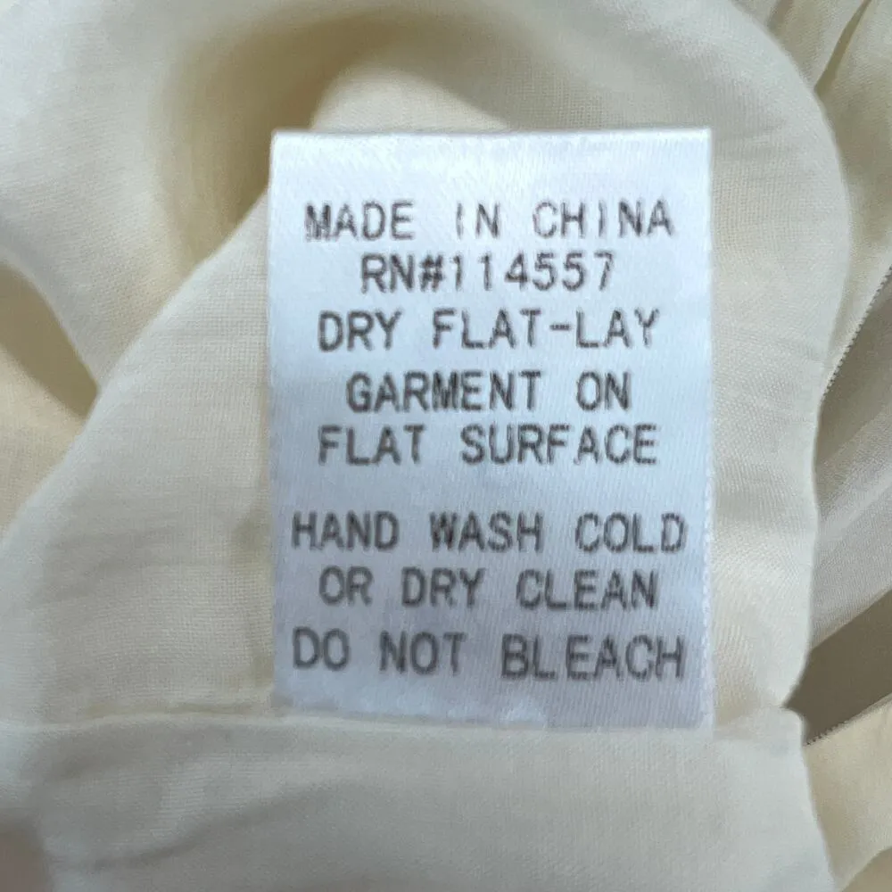 HD in Paris Babydoll Dress Cream S Tioga Anthropologie Mini Short Sleeve Flowy - Image 10