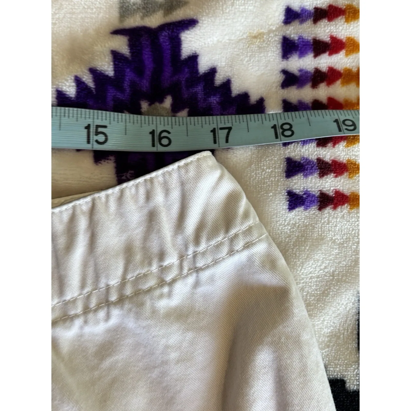 Jamaica Bay Khaki Beige Cargo Capri Roll/Tab Leg Mid‎ Rise Size 16W Zip/Tie Tan - Image 5