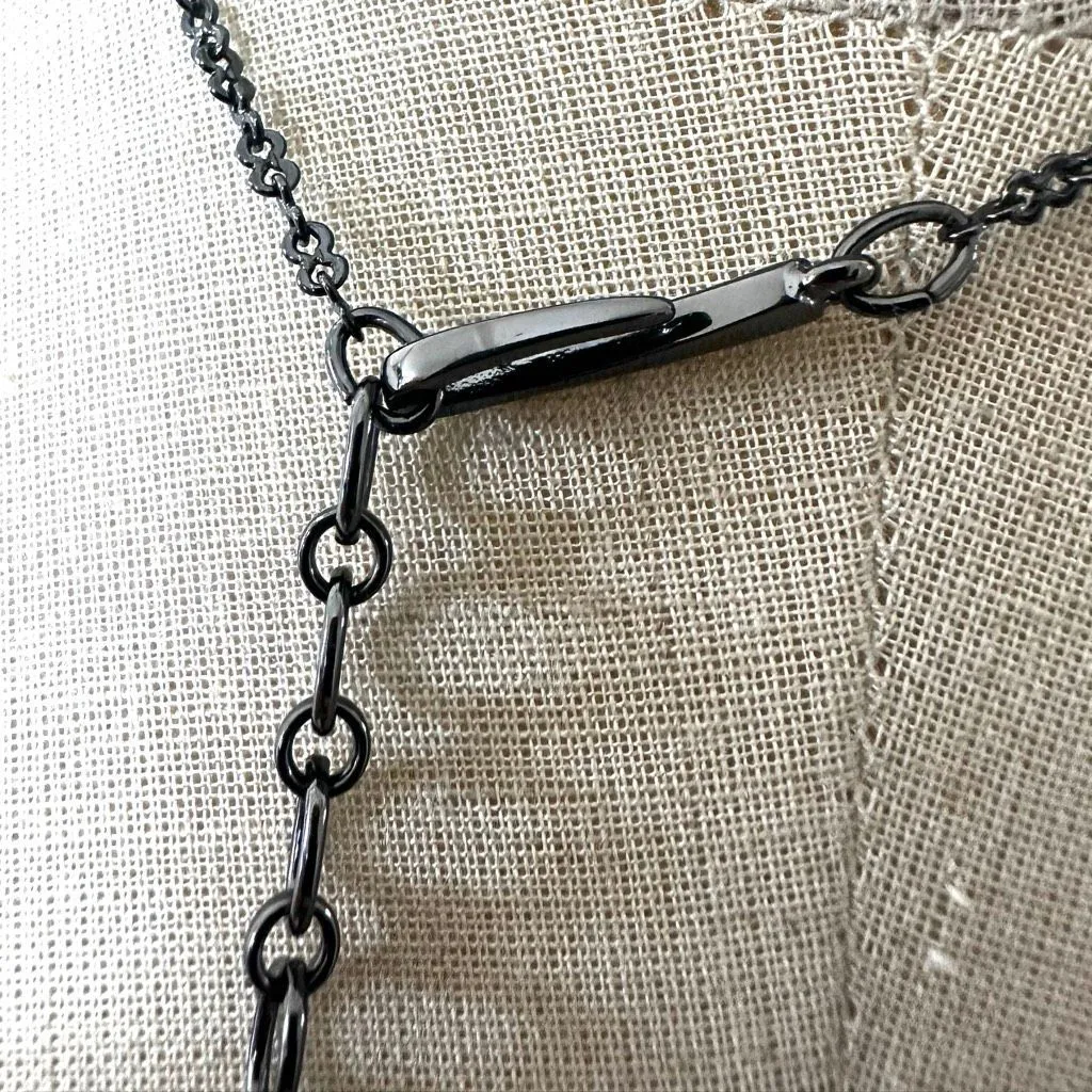 Givenchy Black Crystal Drop Lariat Necklace - Image 6