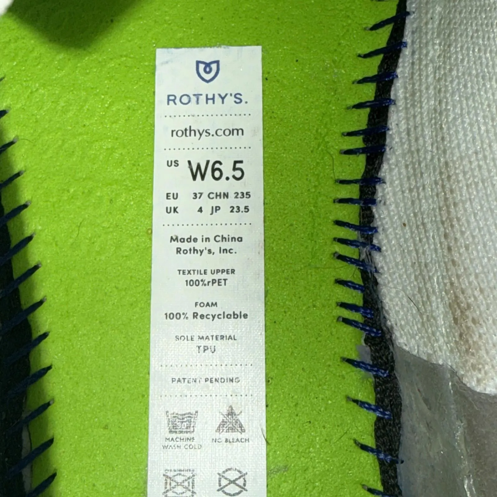 Rothys Shoes White The Original Slip On Sneaker Comfort Flat Walking Womens 6.5 - Image 9