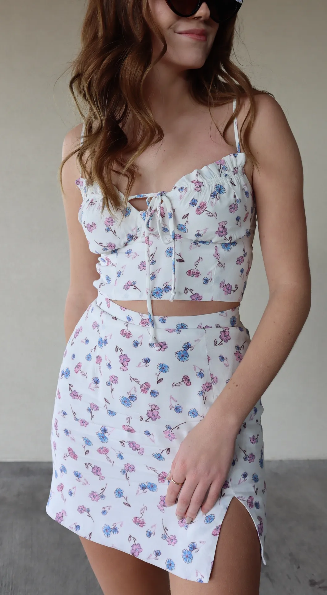 Skylar + Madison White Floral Two Piece Skirt Set - Image 3