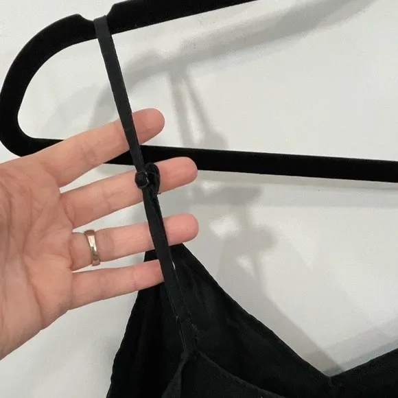 Wilfred ‎ Free Aritzia Little Black Romper Size SMALL Drawstring Waist - Image 4