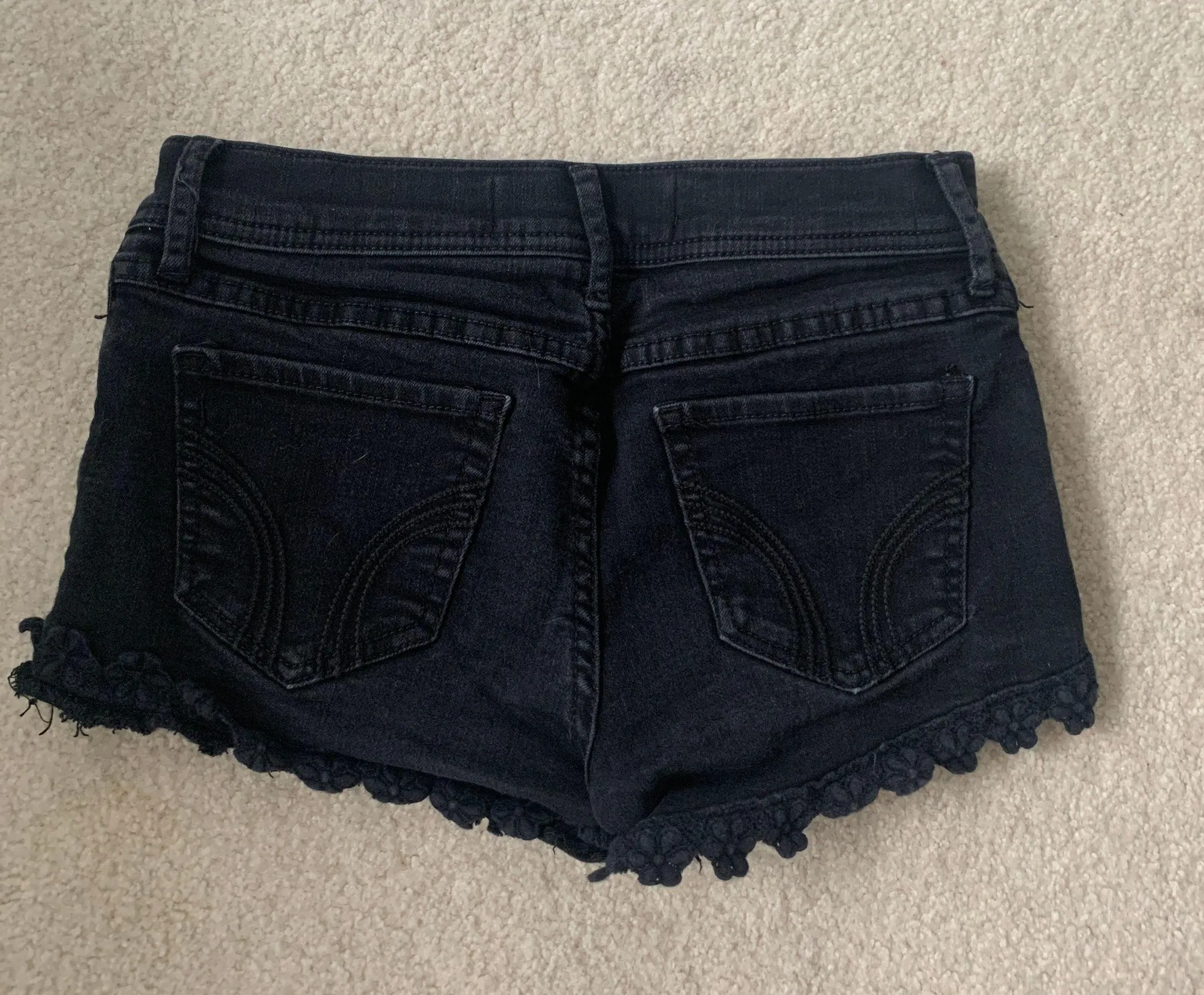 Hollister Short Short Low Rise Ripped Jean Shorts - Image 2