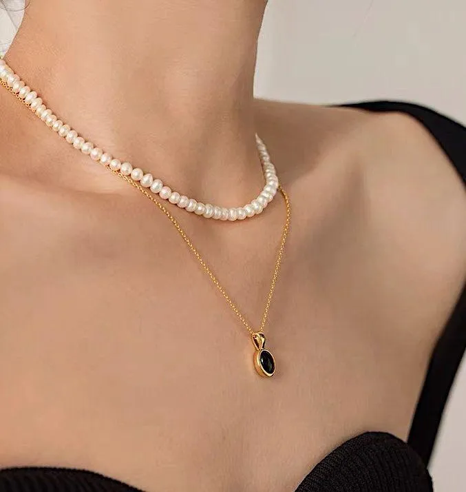 Onyx Necklace, Black Pendant Necklace, Onyx Pendant Necklace - Image 3