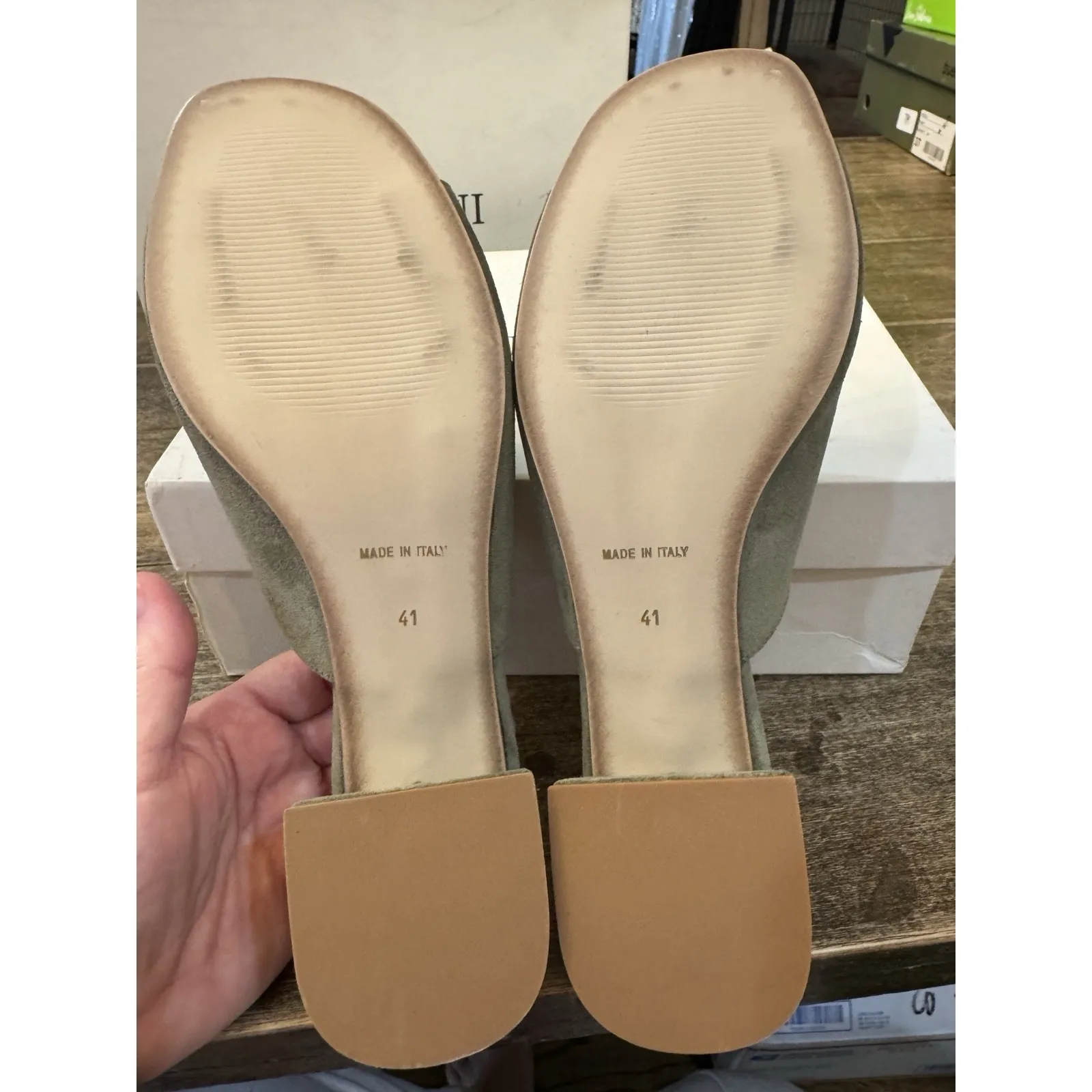 Cordani Pollie Shoes Slide Heeled Sandal Ivy Green Suede Size 41 US 10 - Image 7