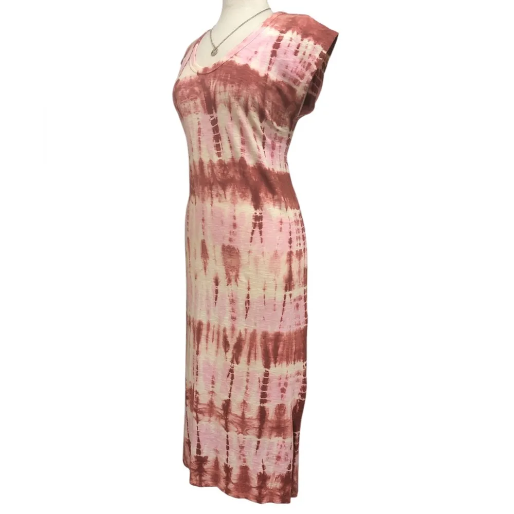 Universal Thread Tie-Dye Pink, Tan, Brown Hues Cap Sleeve Maxi Dress - Image 4
