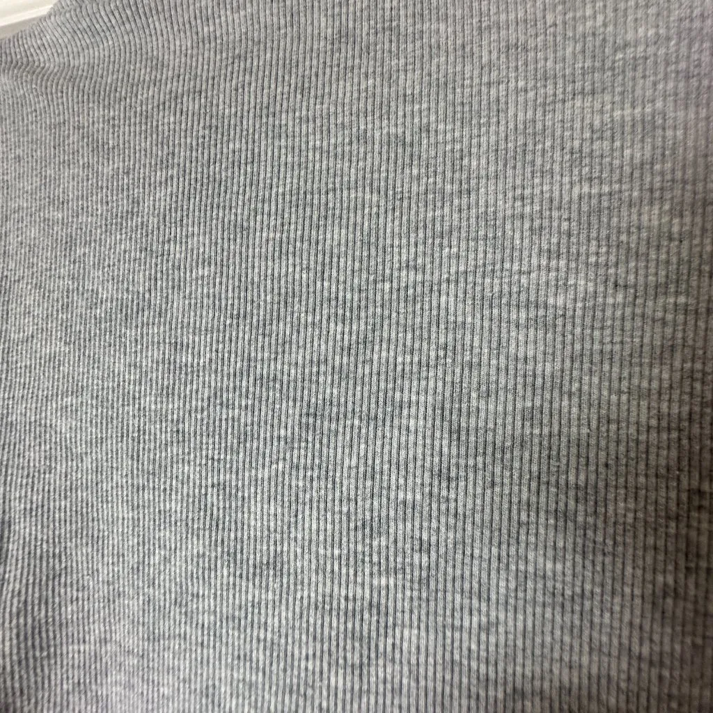 BRANDY MELVILLE Grey Ribbed Cardigan Sweater Top Cropped Button Front One Size - Image 6