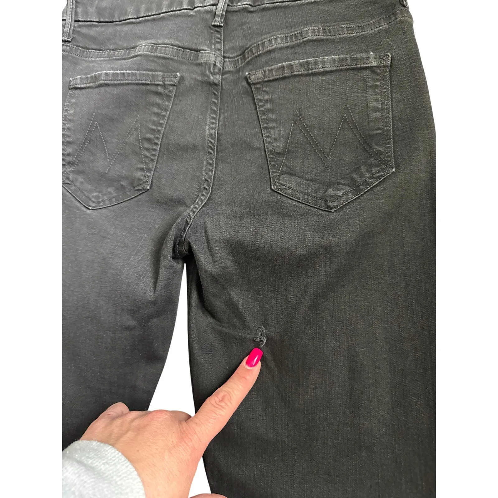 MOTHER High Waisted Looker Ankle‎ Fray in Guilty Glitter Racer Stripe Size 29 Black - Image 11