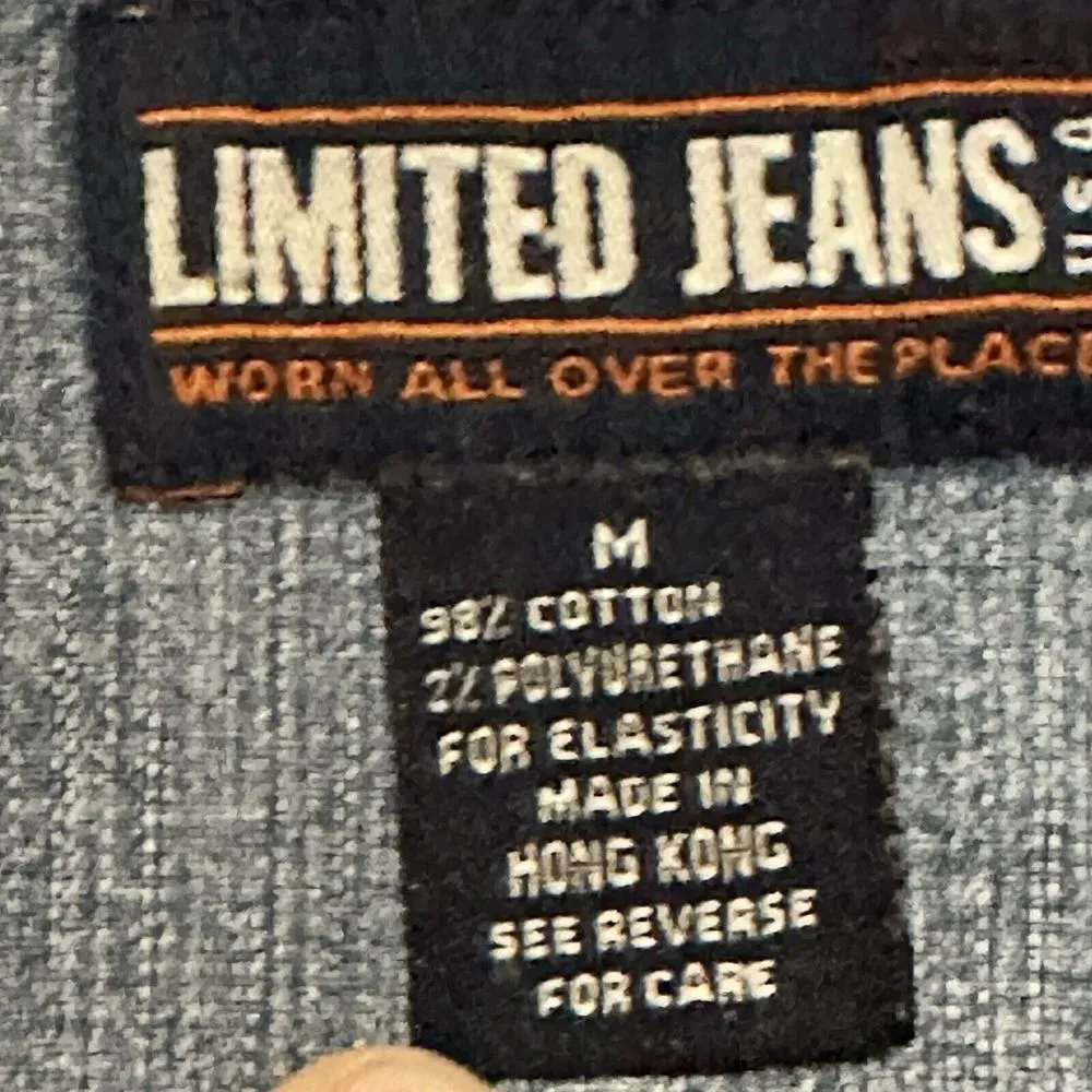 Limited Jeans Womens Jeans Vest Jeans Blue Size M Denim Snap Buttons - Image 2