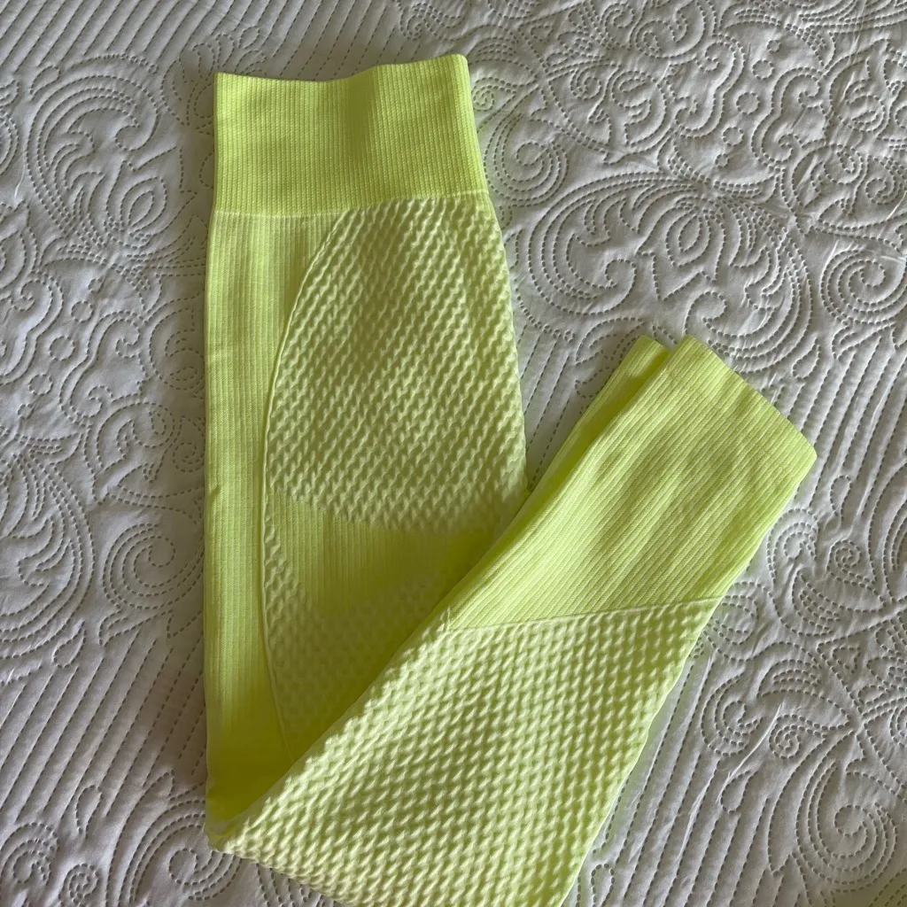 NEW LEMON YELLOW SPORT YOGA SET LEGGINGS TOP M Size M - Image 5