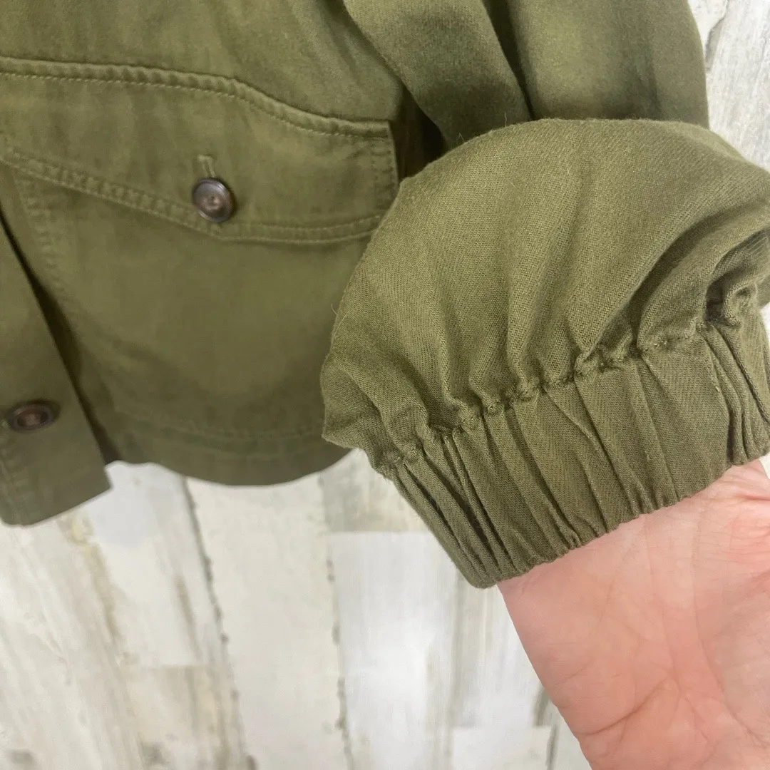 Madewell Bayview Balloon Sleeve Jacket Button Front Olive Green Size XXS Utility - Image 6