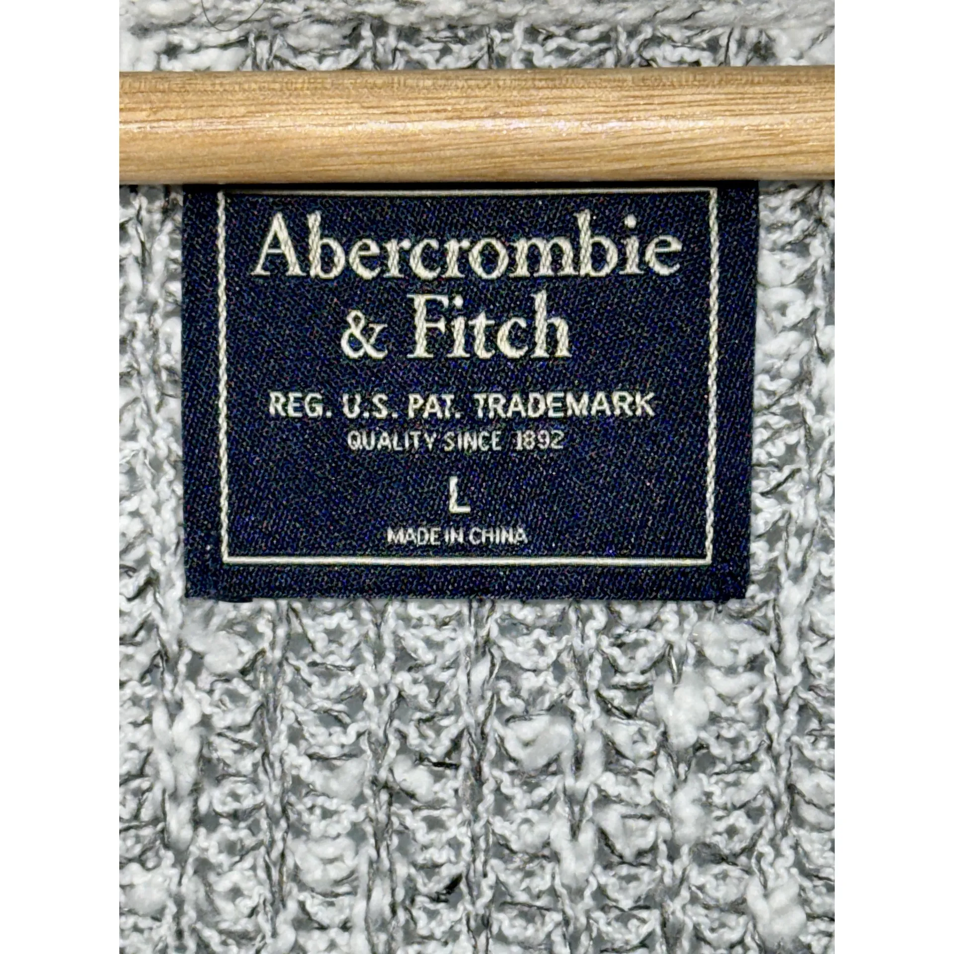 Abercrombie & Fitch Gray Knit Pockets Long Sleeve Cardigan Sweater Top Size L - Image 3