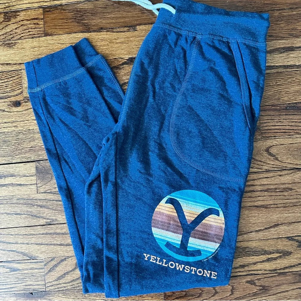 🦋 NWOT Yellowstone Official Blue Joggers Small - Image 4