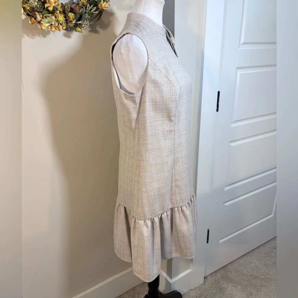 GAL MEETS GLAM Philippa Bow Neck Femme Plaid Drop Waist Flounce Dress Sz 4🧡 - Image 5