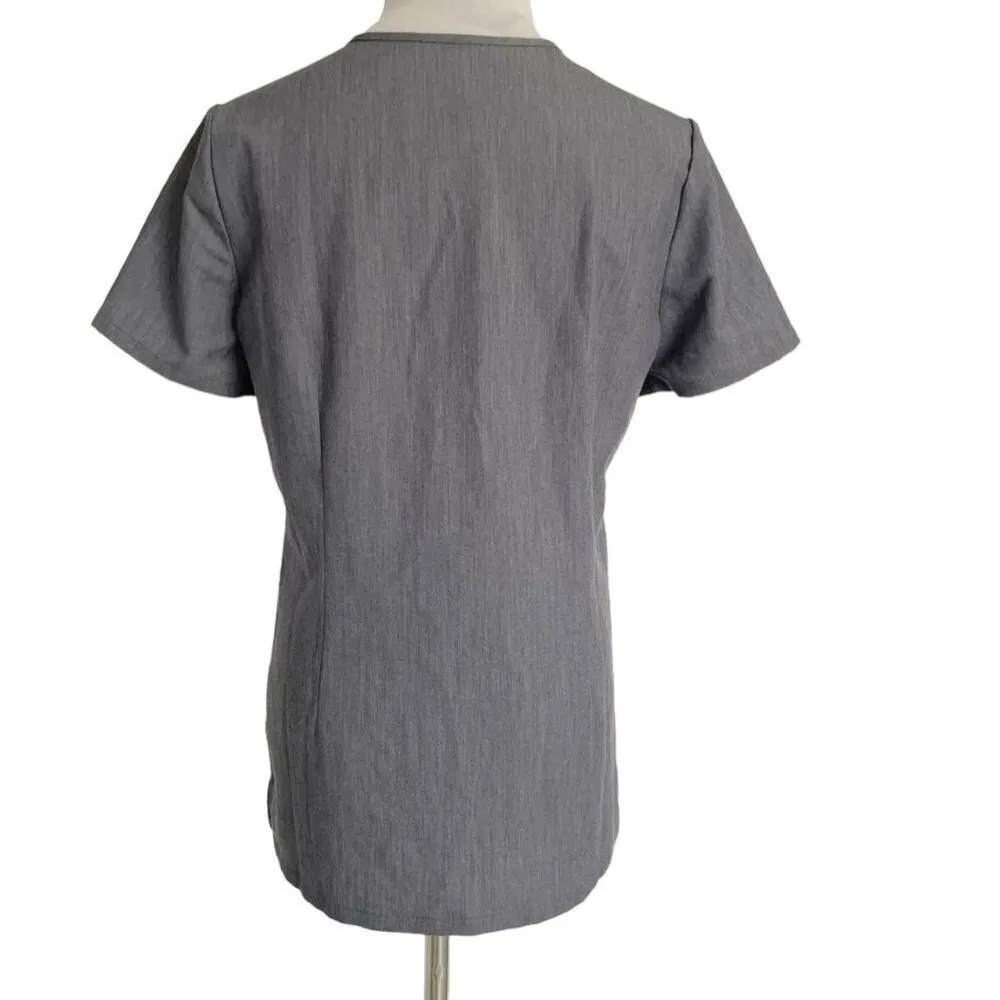 FIGS Size XS Gray Scrub Top Short Sleeve Uniform Nurse Doctor Medical Tech - Image 4