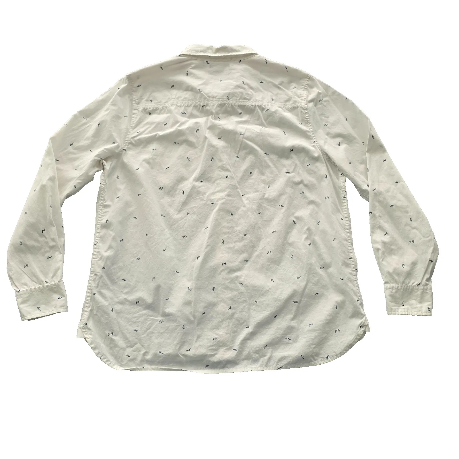 Y2K Harrypotter Eyeglass Cotton White Vintage Whimsical Soft Button Shirt Top XL - Image 2