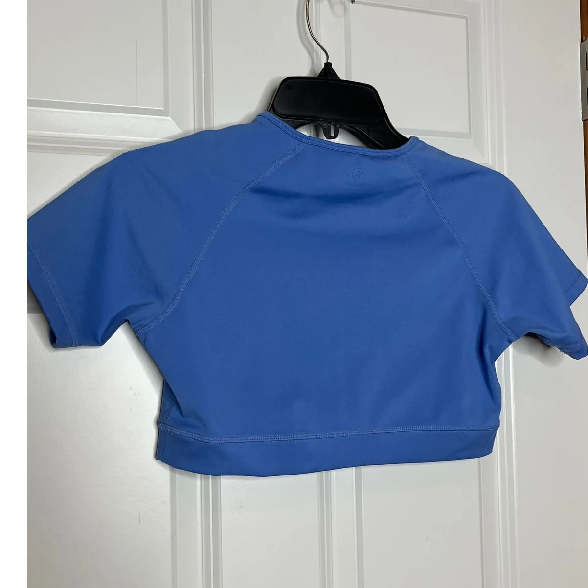 AYBL Medium Staple Crop Short Sleeve Shirt in Cobalt Blue Athleisure Workout Gym - Image 3