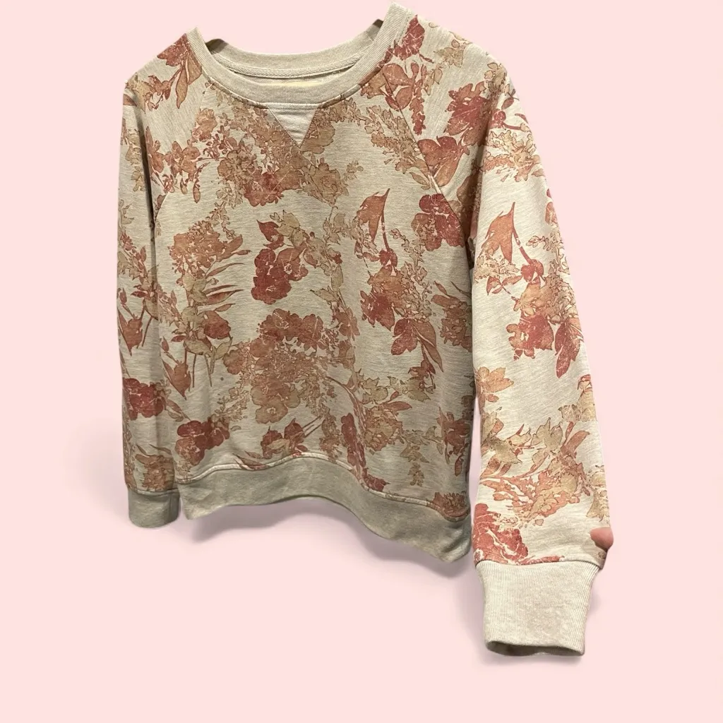Studio Works Cute soft oatmeal pumpkin leaves print sweatshirt  - Image 2