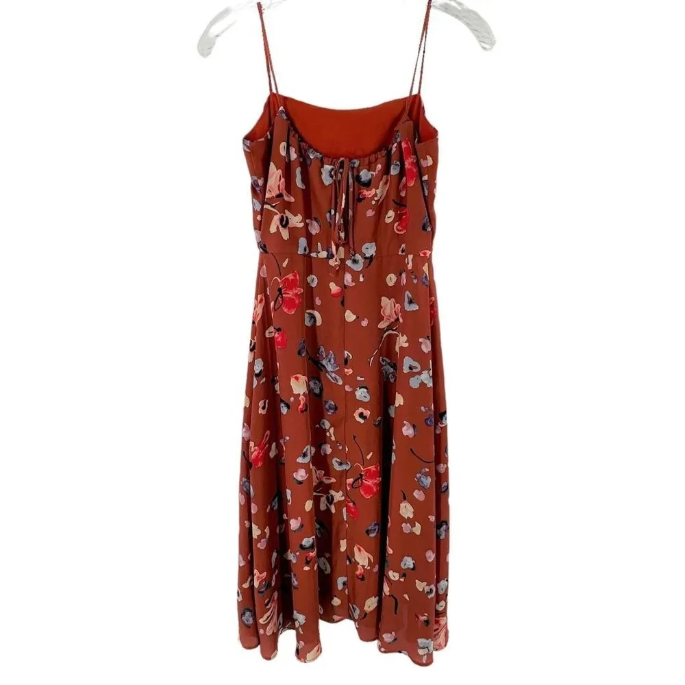 HUTCH Declan Brown Floral Crepe Sleeveless Square Neck Sun Dress Size 0 - Image 6