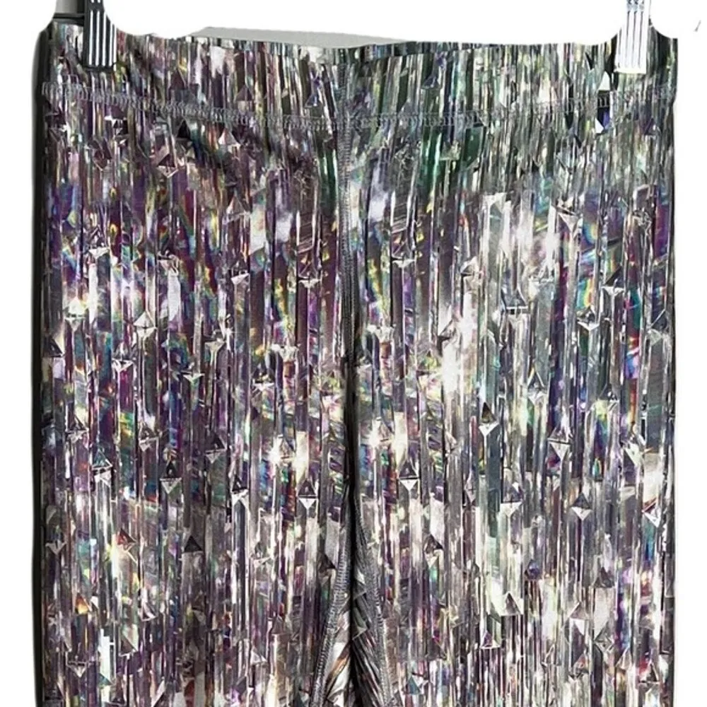 Terez Pants Womens Small Tall Band Leggings Multi Crystalized Broken Glass Print - Image 3