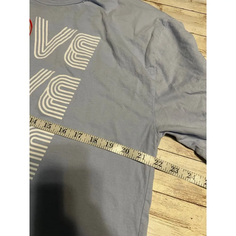 Jantzen Ruby Love Cropped Short-Sleeved T-Shirt Size XL Blue Pride LGBTQIA - Image 5