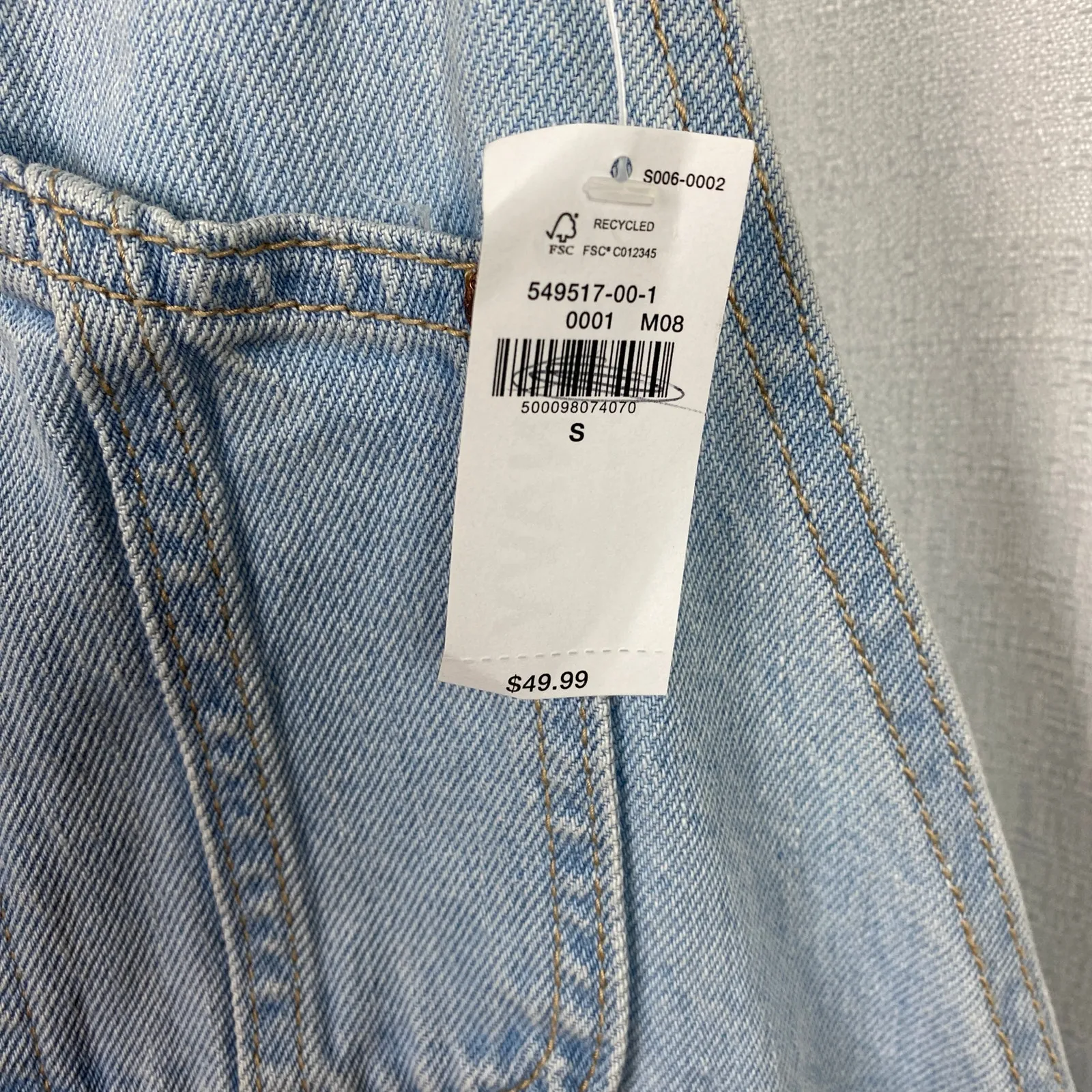 Old Navy Light Blue Raw Hem Shortalls Sz.S NWT - Image 9