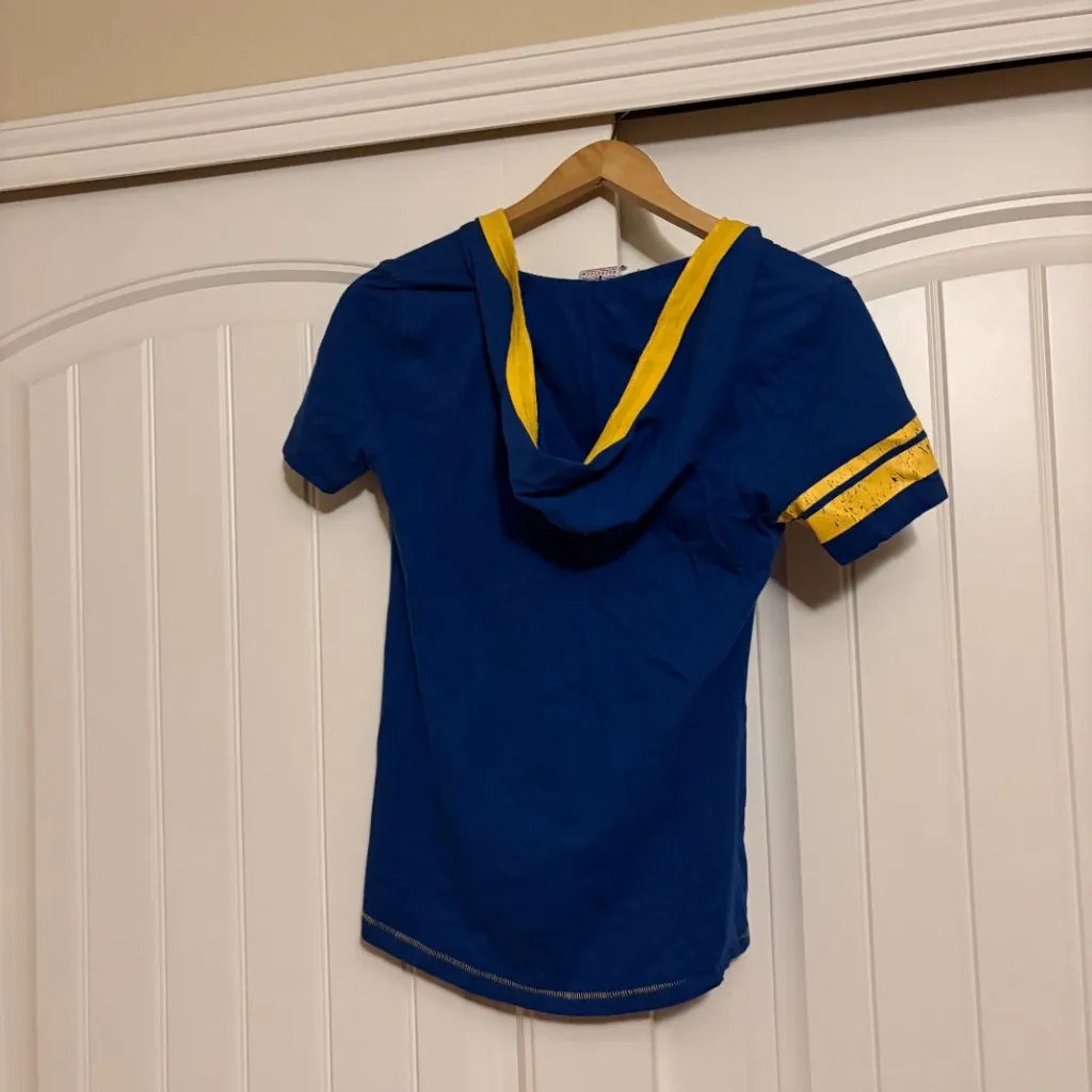 Milwaukee Brewers Hooded T Shirt Womens Small Blue Short Sleeve 5th & Ocean - Image 3