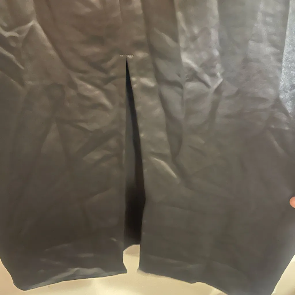 Princess Polly Black Satin Maxi Skirt with Ruching at Waist Sz 8 Goth Emo - Image 5