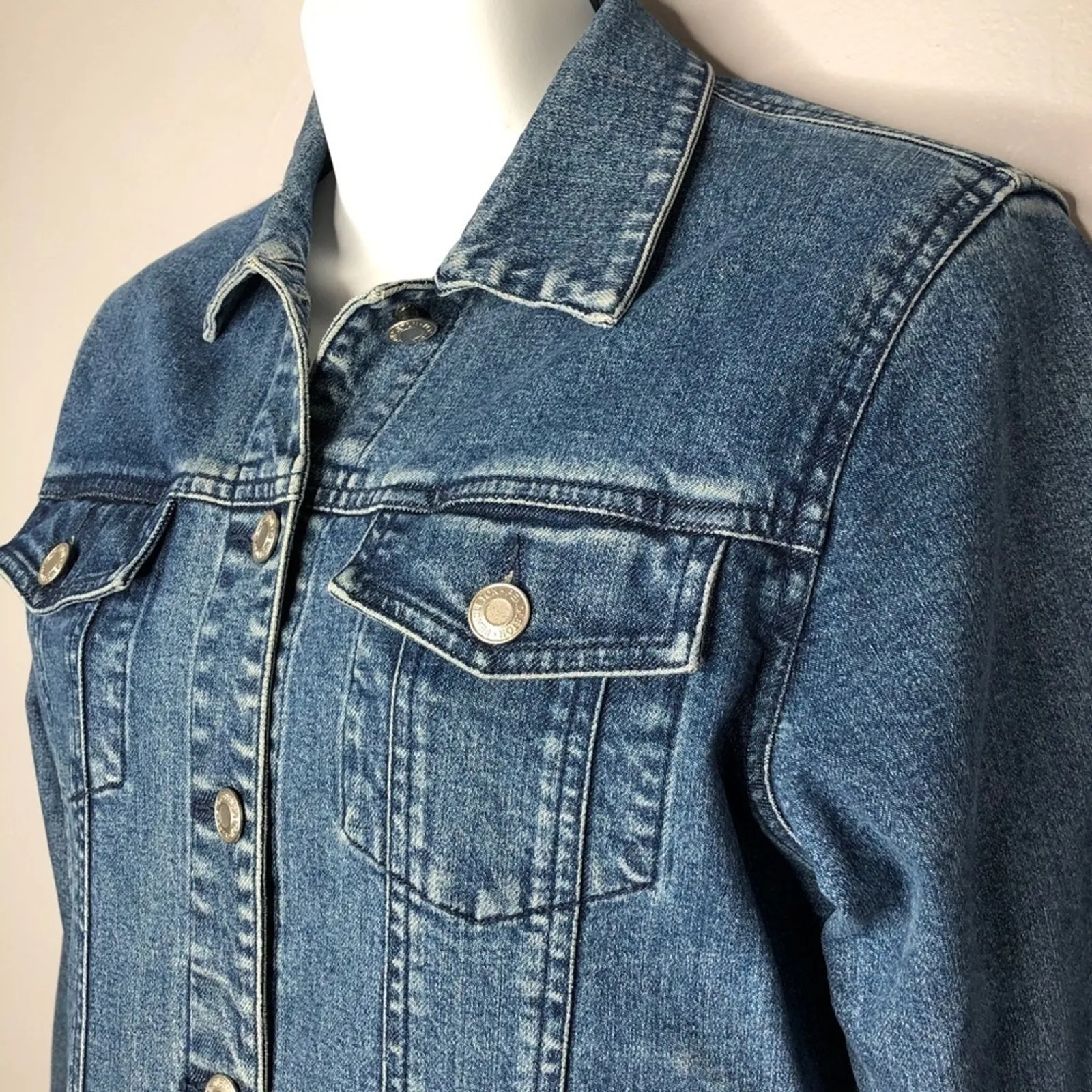 PENDLETON Denim Jacket Womens Size Small Jean Grunge Elevated Indie Downtown - Image 4