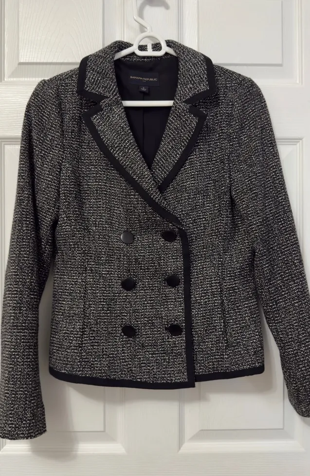 Banana Republic Monochrome Tweed Jacket - Image 2