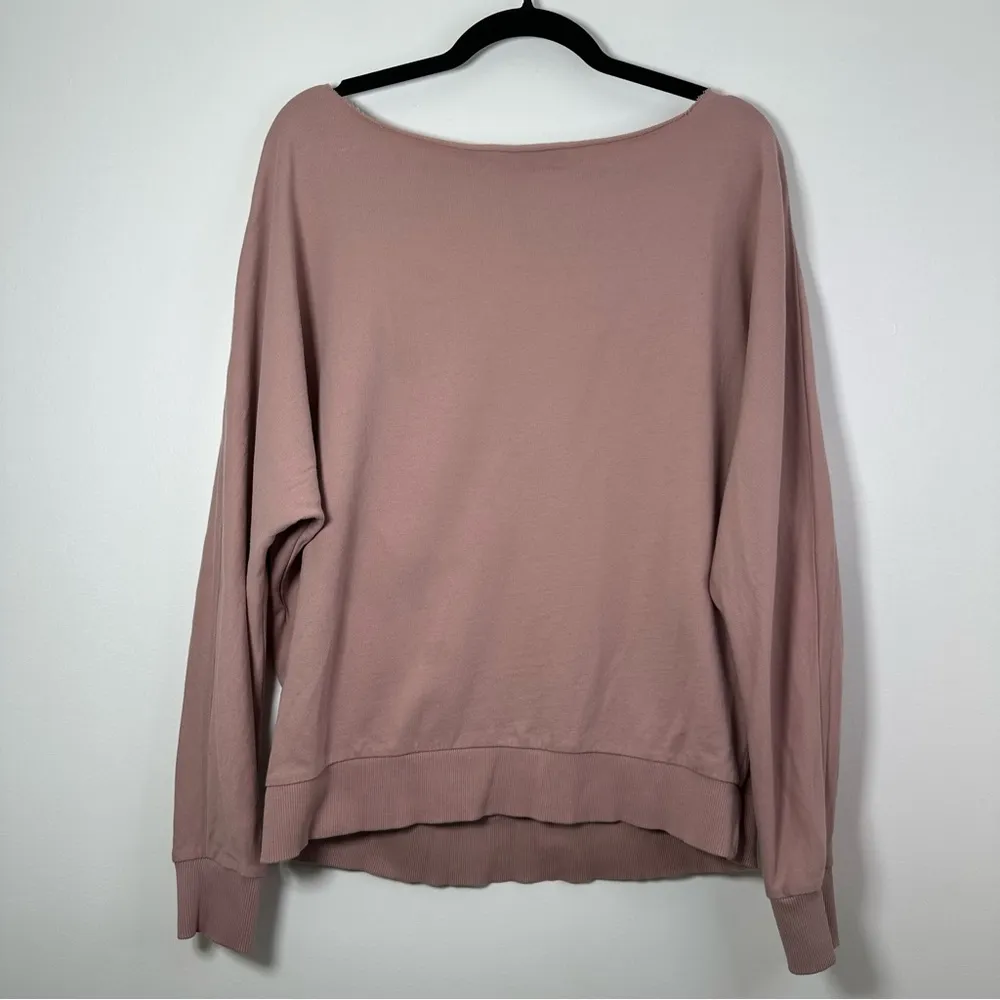 All Saints Women’s Cutoff Crewneck Sweater Size M Pink Mauve - Image 2
