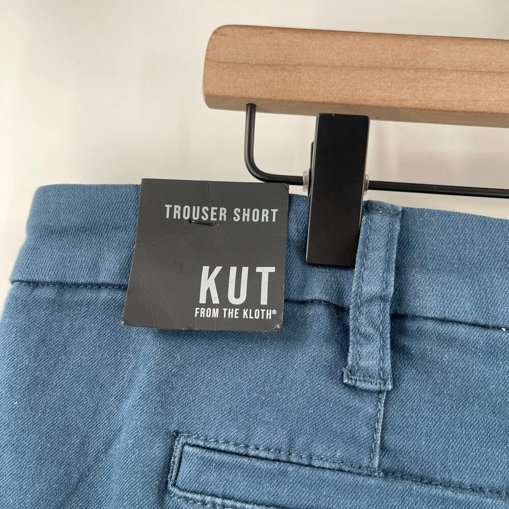 KUT FROM THE KLOTH Shorts Size 16 Trouser Blue Cotton Stretch NWT Summer Casual - Image 3