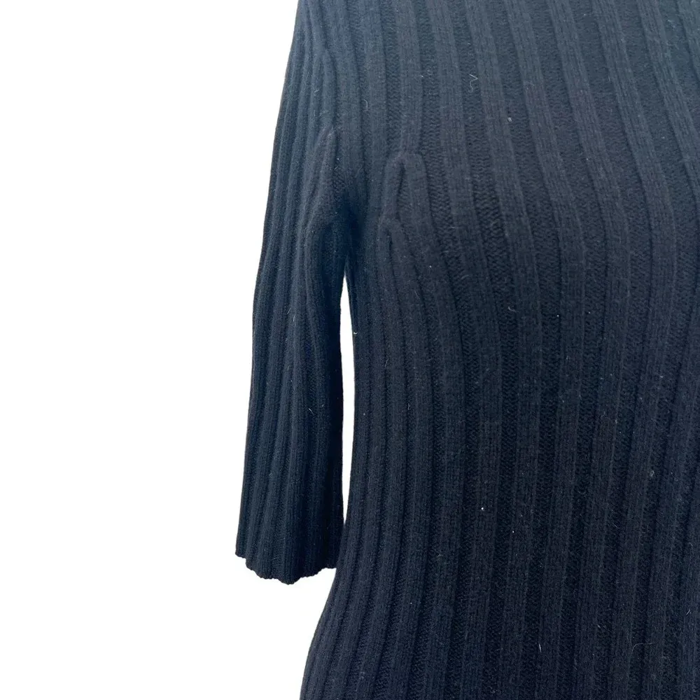 Chloe Black Exposed Zip Half Sleeve Cashmere Sweater Size‎ XS - Image 5