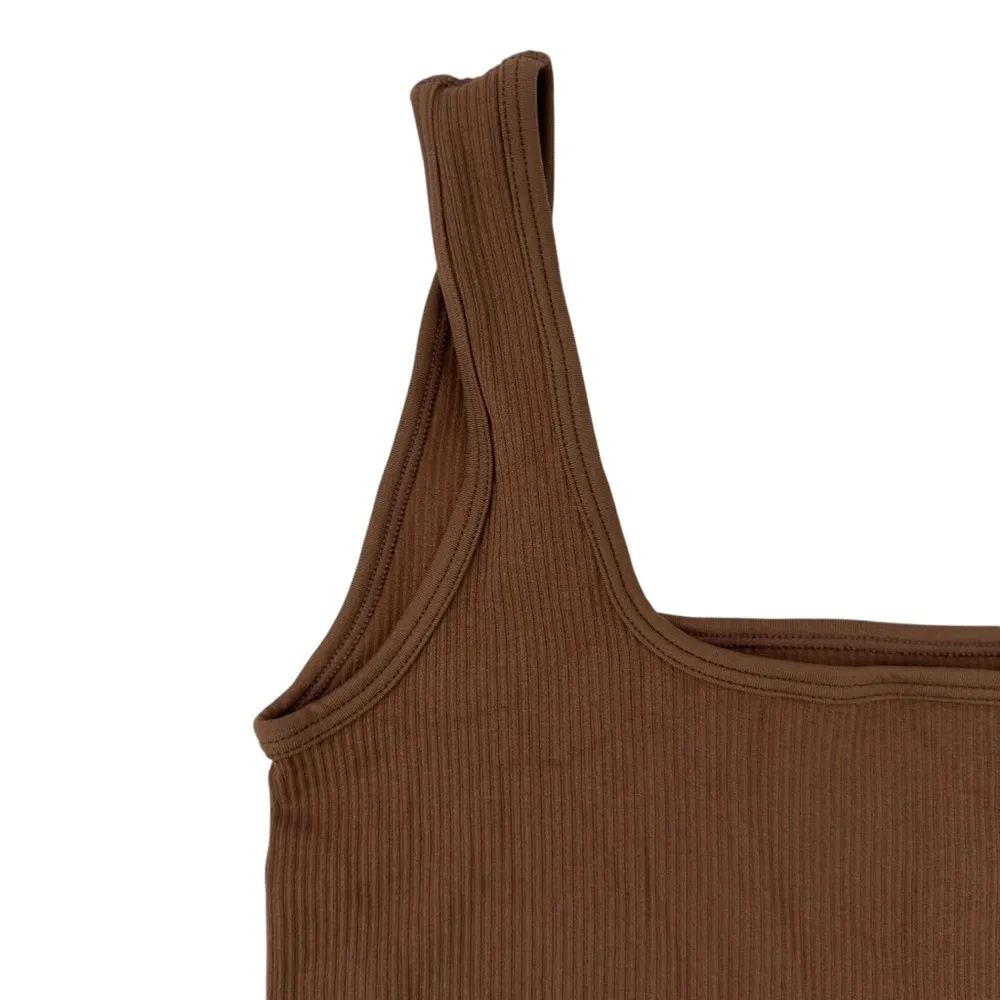 OQQ Womens 2 Piece Tank Tops Ribbed Seamless Workout Shirts Summer Basic Camis S Black - Image 5