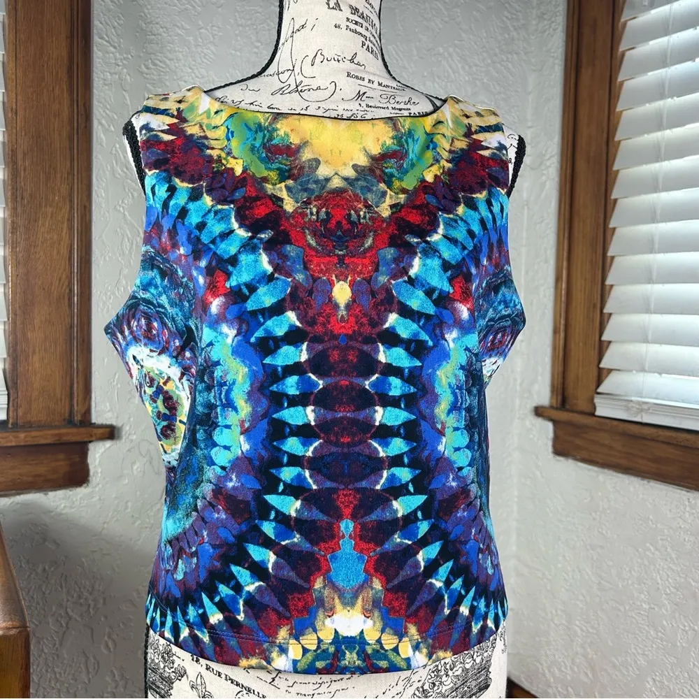 Bisou Bisou | The Dye Rose Print Lined Crop Tank Size L - Image 3