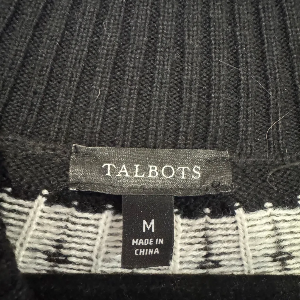 Talbots black and white Nordic fair isle sweater midi dress‎ - Image 2