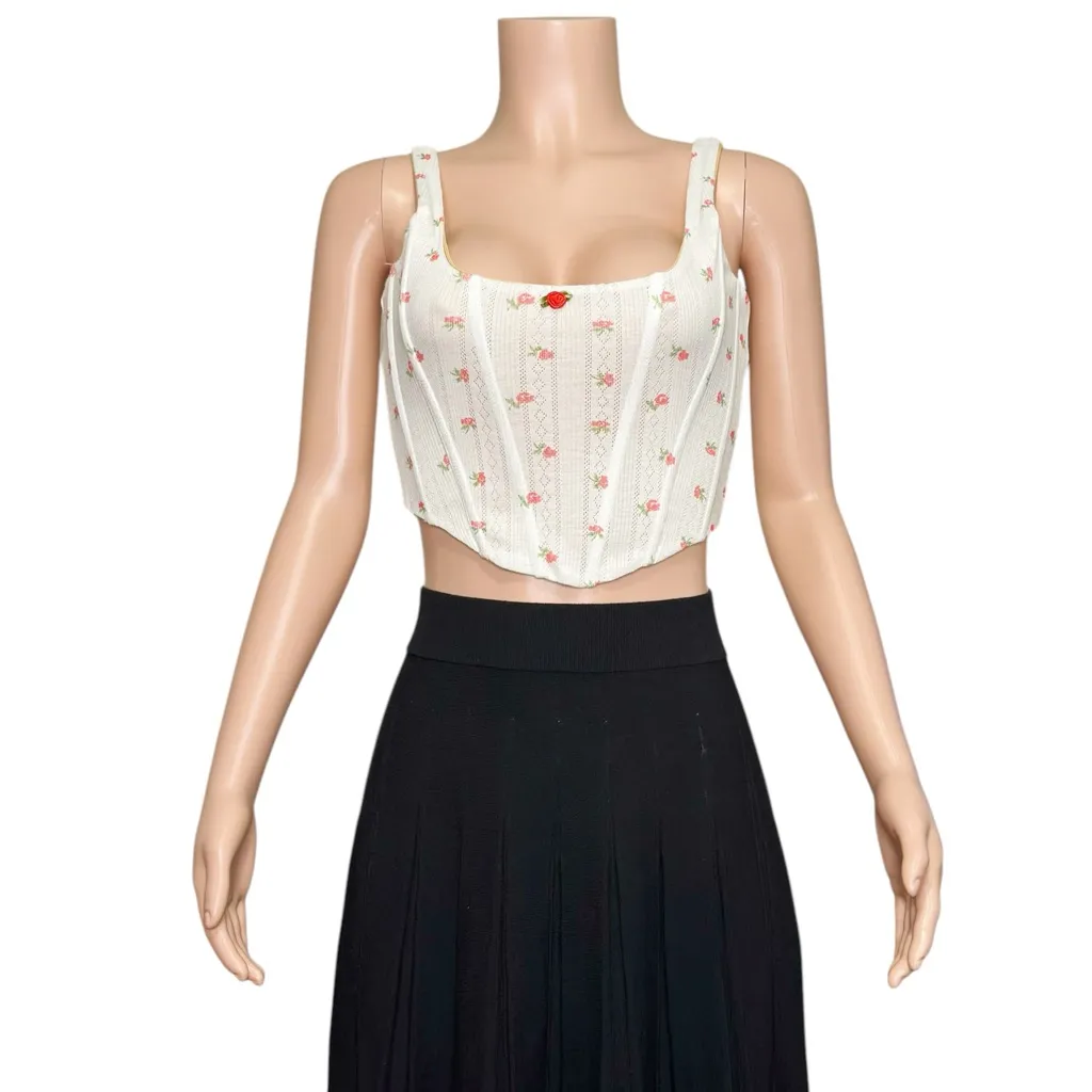 With Jean WITH JÉAN Cindy Corset, Red Pointelle, Small - Image 4