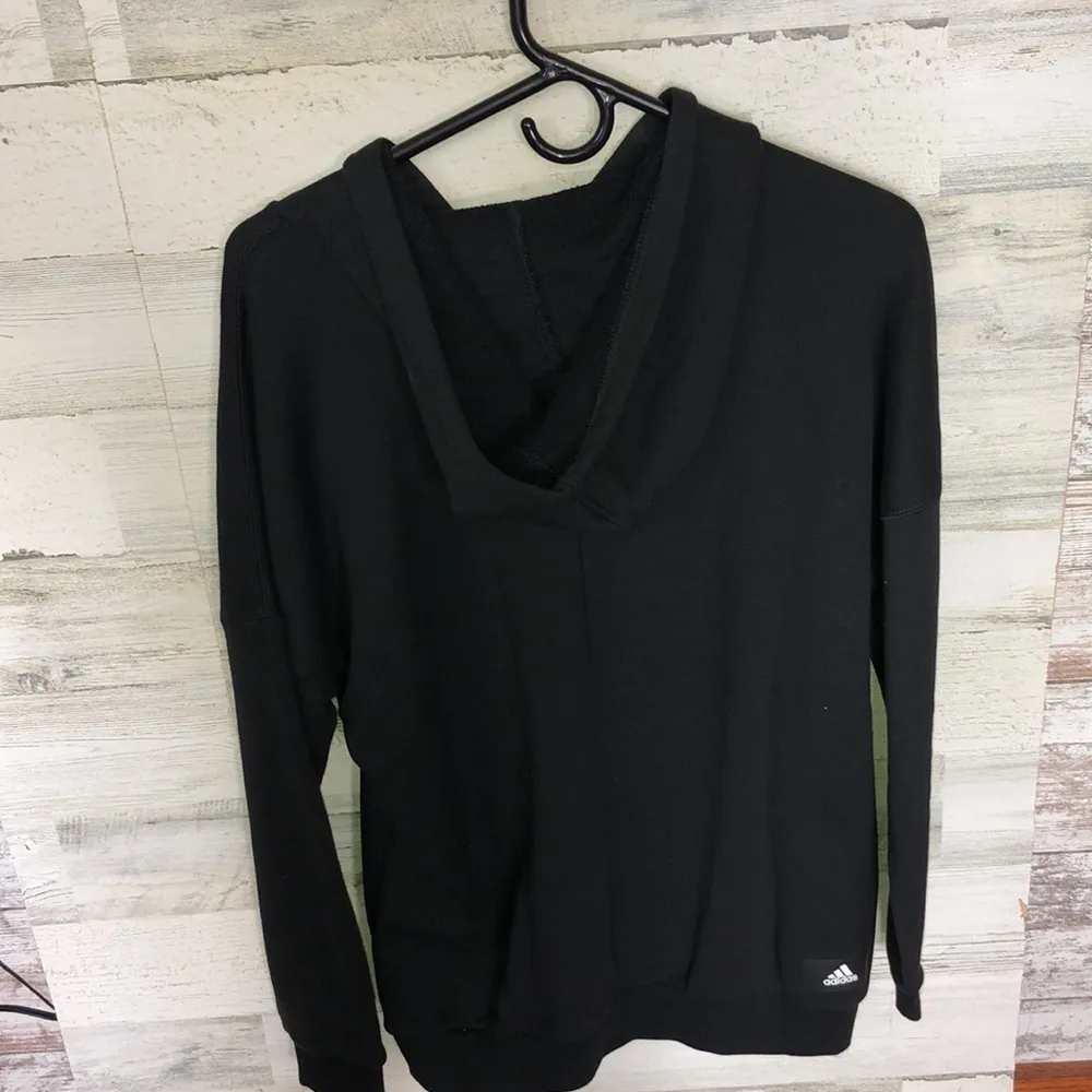 NWT Adidas future icons oversized pullover hoodie black and gray sweatshirt XS​​ - Image 8