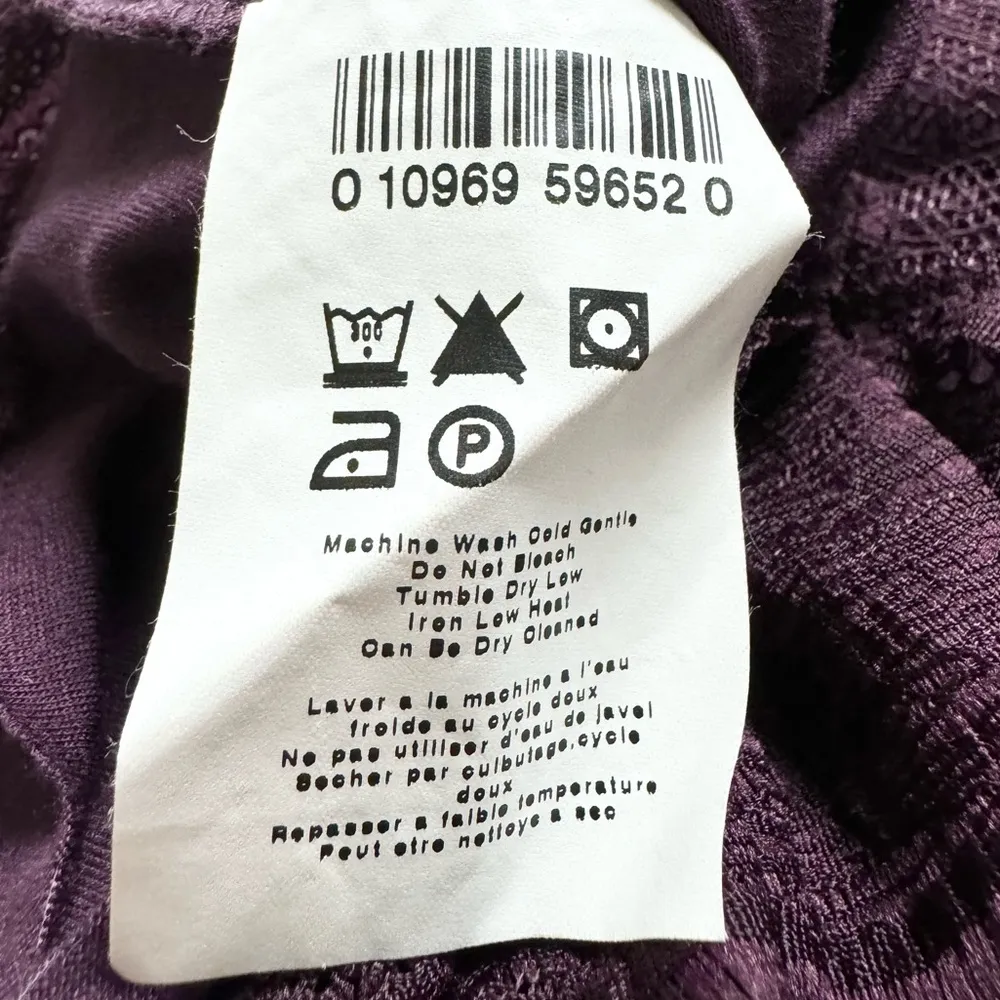 Jessica Simpson Dark Lace Ruffle Asymmetrical Dark Fairy Dark Coquette Purple M - Image 9