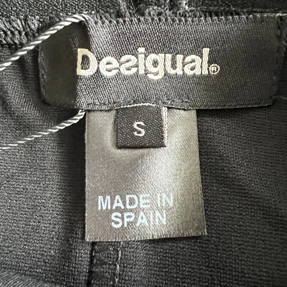 Desigual Craig Skirt Womens Small Black Textured Elasticated Waist - Image 3