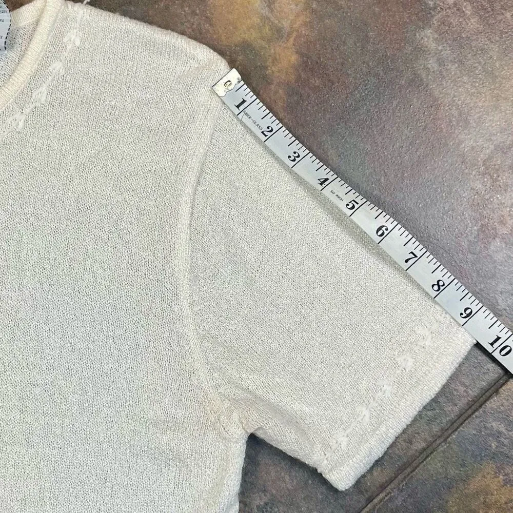 Sag Harbor Petite Cream Sweater Blouse Large - Image 8