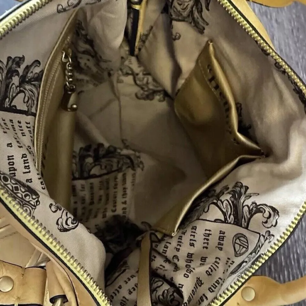 Vintage JUICY COUTURE Yellow Genuine Leather Baguette Purse Tote Bag Y2K - Image 14