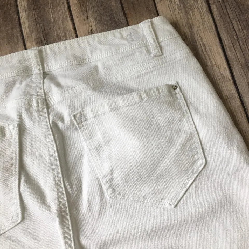 Kensie Ankle Skinny Jeans Womens 10 30 White Denim Beach Mid Rise 27" Inseam - Image 3