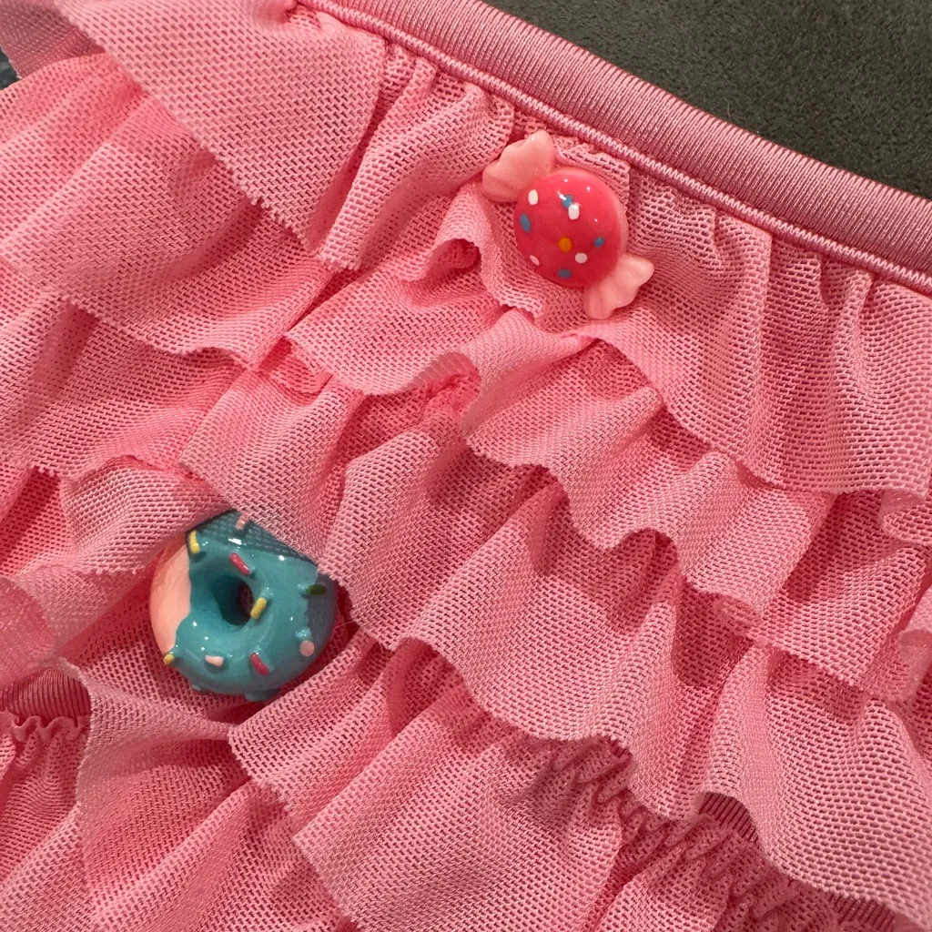 Velvet Kitten Pink Ruffled Lingerie Bloomer Boyshort with Candy Embellishments Size S/M - Image 6