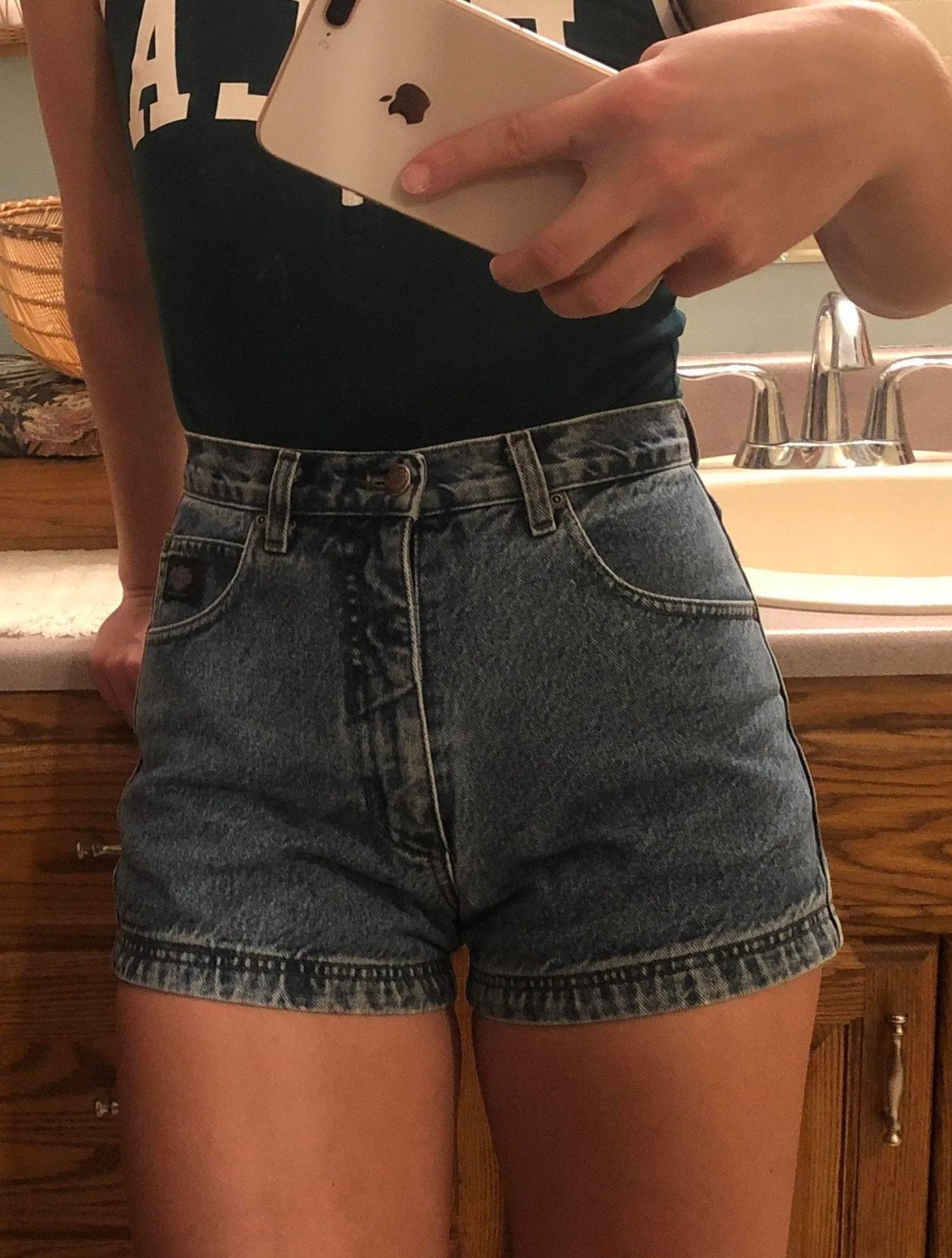 Harley Davidson High Wasted Jean Shorts - Image 2