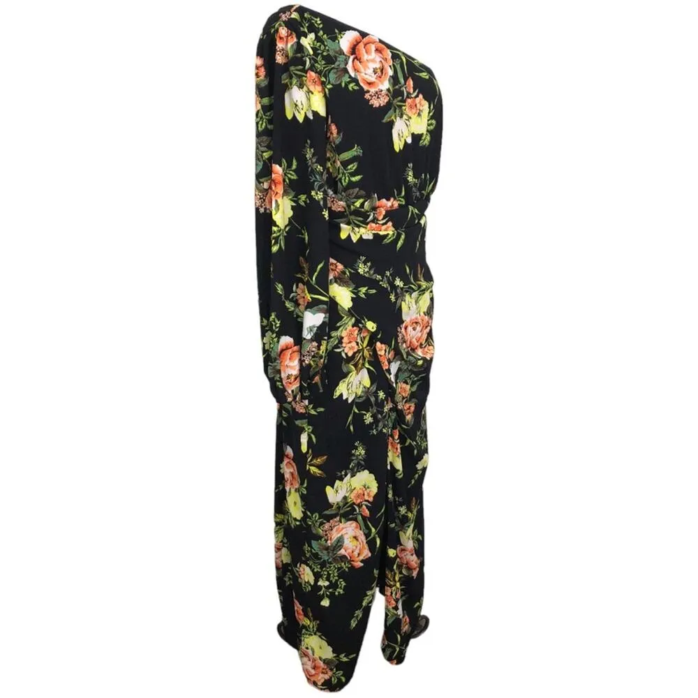 Rachel Rachel Roy One Shoulder Floral Dress Size 14 NWT Black - Image 7