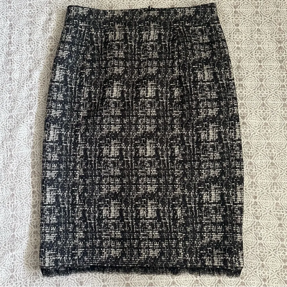 Monique Lhuillier Tweed Pencil Skirt - Image 3