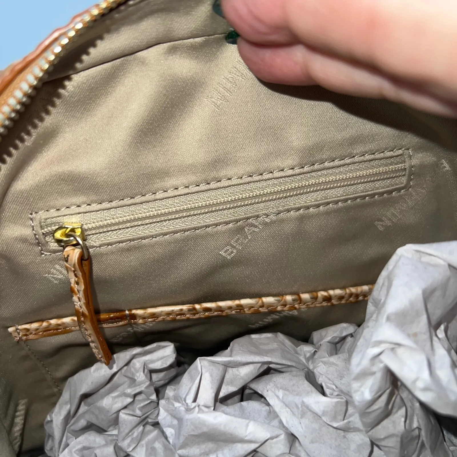 Brahmin Nola Honey Brown Melbourne Embossed Leather Backpack V37 151 00960 - Image 10