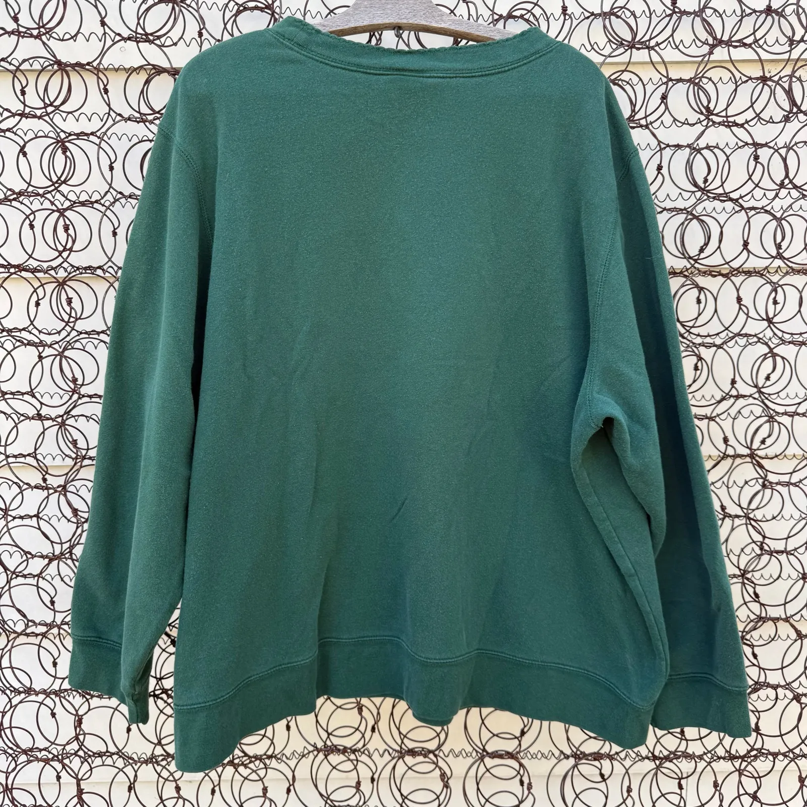 Y2K Christmas Green Embroidered Crew Sweatshirt Snowman Elf Reindeer Santa 3X - Image 6